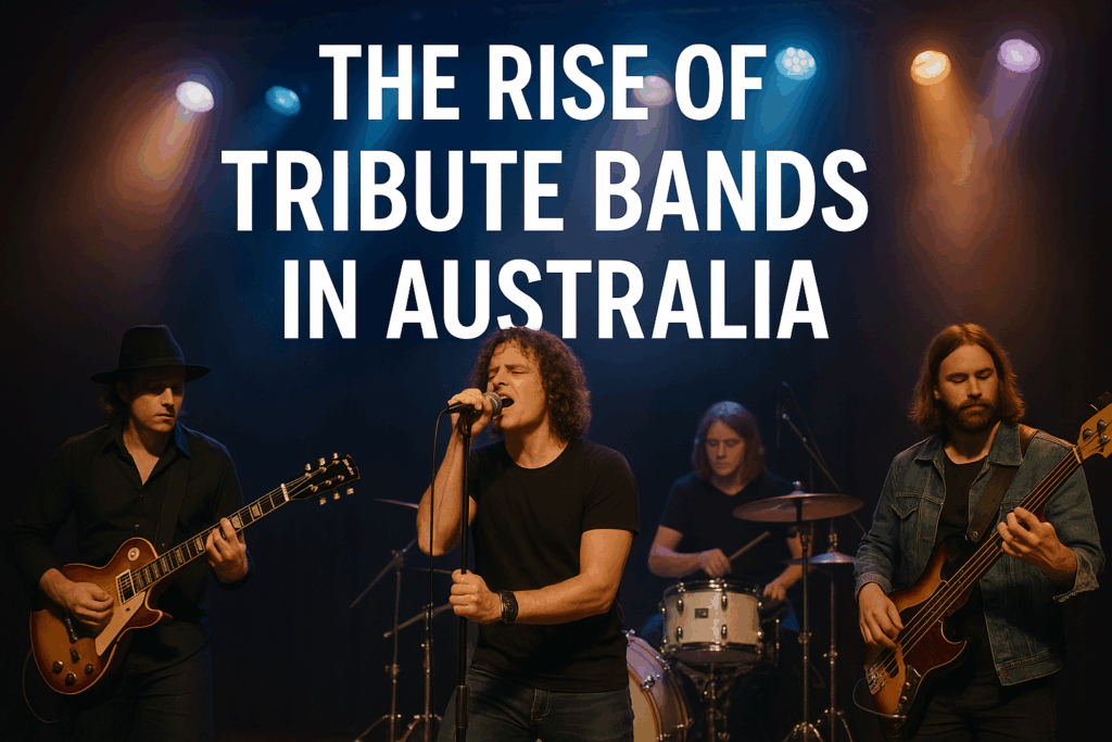 Blog article titled “The Rise of Tribute Bands in Australia” discussing the growing popularity of tribute and cover bands.