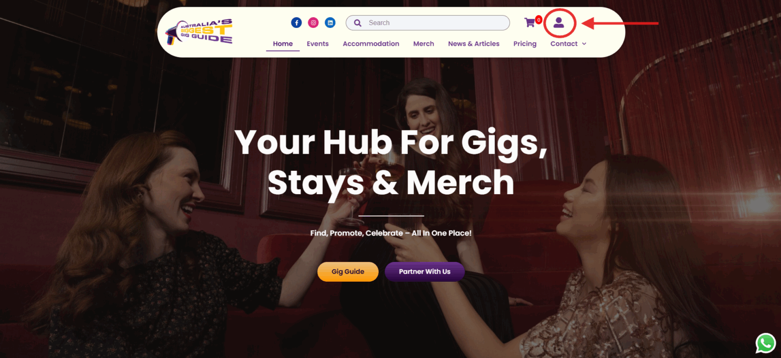 Screenshot showing the user logged into ABBG with the “Manage your account” option highlighted in the top right corner of the navigation bar.