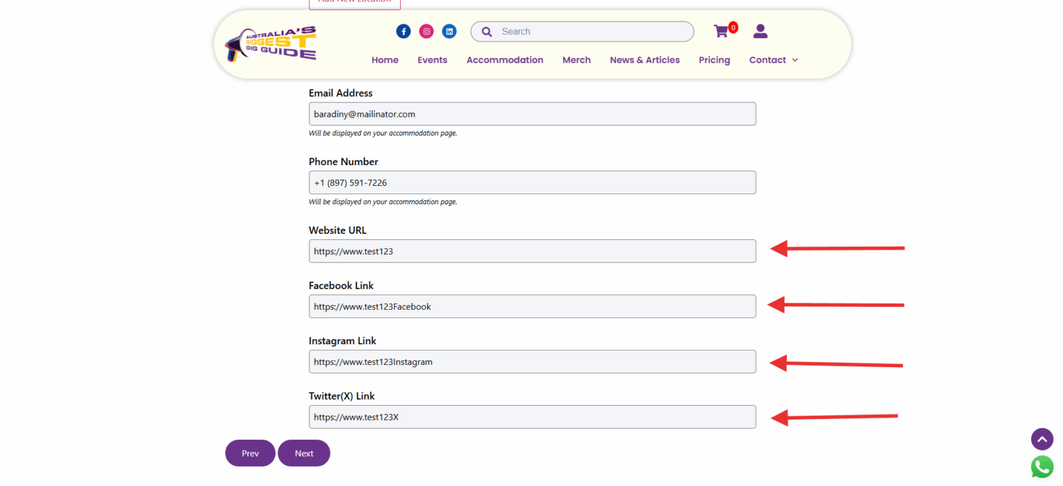 Reminder to check that all links are correct and placed in the right locations before finalising.
