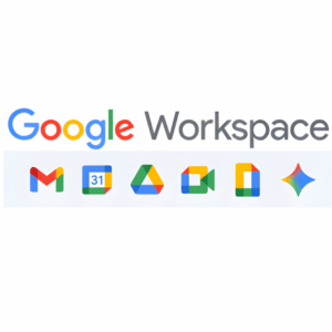 A dashboard view of Google Workspace apps like Gmail, Drive, Docs, and Meet, illustrating seamless collaboration across tools