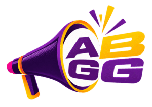 Updated ABGG logo featuring a purple and yellow megaphone with bold ABGG lettering, representing Australia's Biggest Gig Guide and Australian live music events.